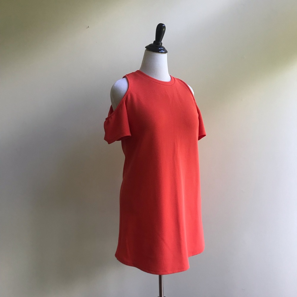 Coral Pink/Orange Bare Shoulder Mini Dress XL